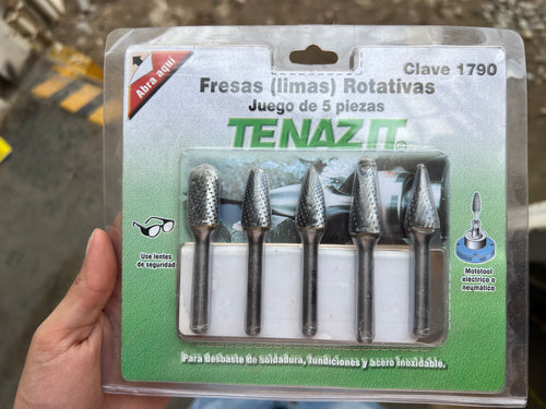 Juego de 5 fresas (limas) rotativas TENAZIT