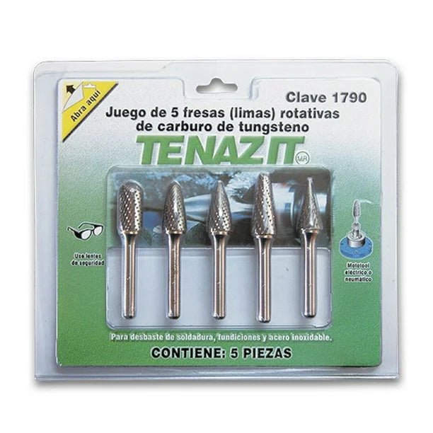 Juego de 5 fresas (limas) rotativas TENAZIT